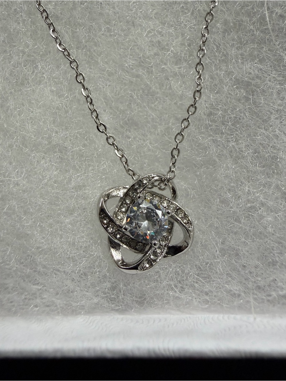 Stainless Steel Love Knot Necklace - Picture 2 of 2